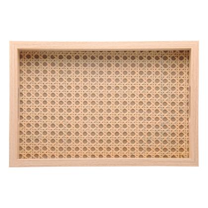 Imagem de Bandeja Retangular de Mdf com Fundo Treliça 31,5cm x 4cm x 21,5cm - Lyor