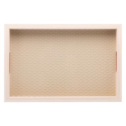 Imagem de Bandeja Retangular de Mdf com Fundo Tressê 31,5cm x 21,5cm Lyor