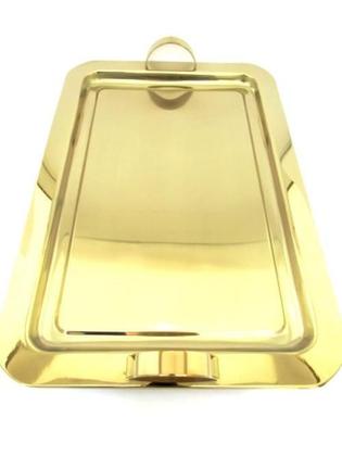 Imagem de Bandeja Retangular Dourada Grande