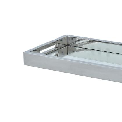 Imagem de Bandeja retangular em aço inox com espelho Fracalanza 30x17x3cm