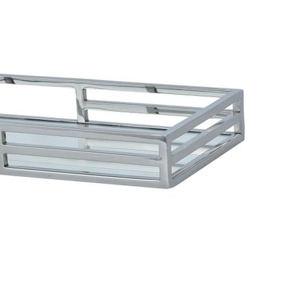 Imagem de Bandeja retangular em aço inox com espelho Fracalanza 40x20x6cm