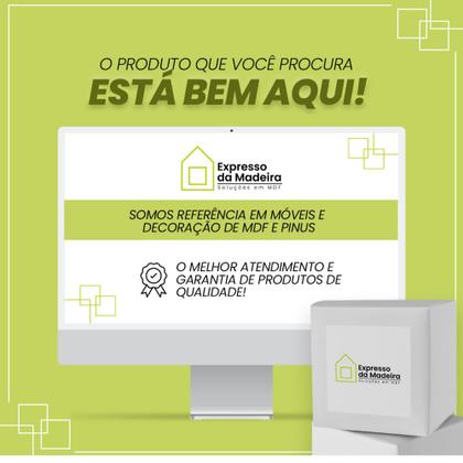 Imagem de Bandeja Retangular em MDF 6mm Reta Alça Externa Servir Festa Mesa Café 24x19x3