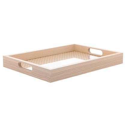 Imagem de Bandeja Retangular em MDF com Fundo Treliça 35x4x25cm 5673 - Lyor