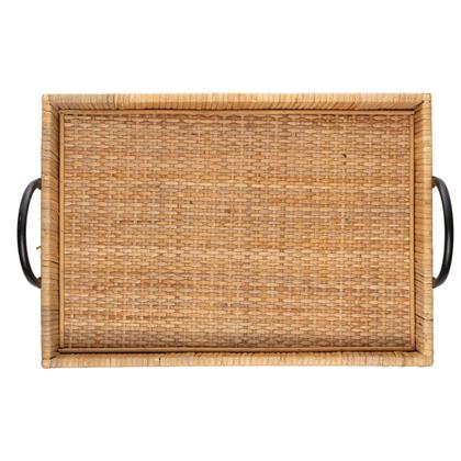 Imagem de Bandeja Retangular Fibra Natural Alça 41,5cm x 27,5cm Wolff