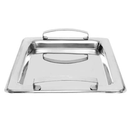 Imagem de Bandeja Retangular Inox Com Alça Mimo Style Linha Delhi 36cm - Mimo Style