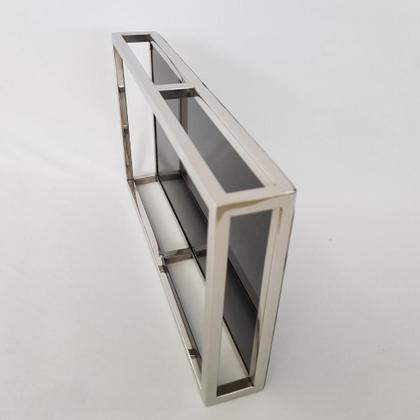 Imagem de Bandeja retangular inox com vidro