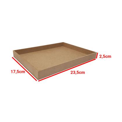 Imagem de Bandeja Retangular Lisa Simples 23,5x17,5x2,5 Kit 10un Mdf 3mm Madeira