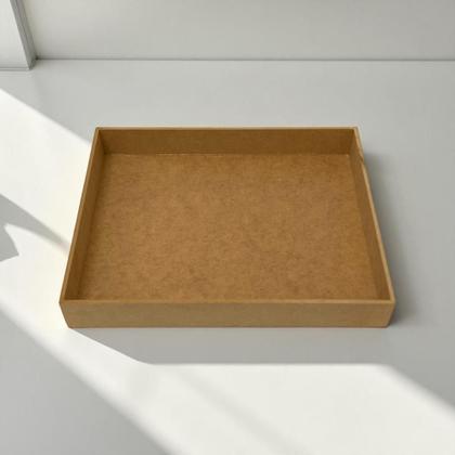 Imagem de Bandeja Retangular Lisa Simples 30x24x4,3 Mdf Madeira