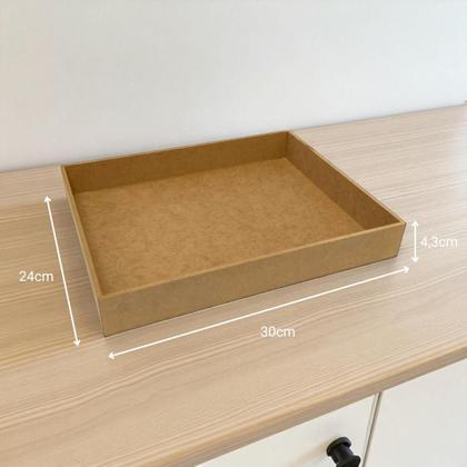 Imagem de Bandeja Retangular Lisa Simples 30x24x4,3 Mdf Madeira