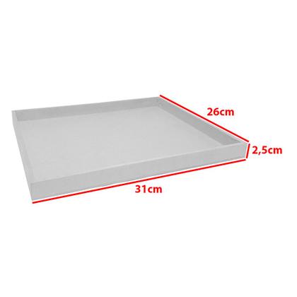 Imagem de Bandeja Retangular Lisa Simples 31x26x2,5 Kit 10un Mdf 6mm Madeira Pintado
