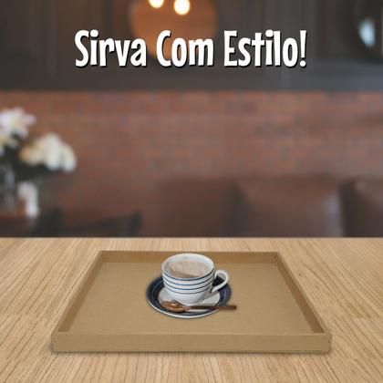 Imagem de Bandeja Retangular Lisa Simples 31x26x2,5 Kit 30un Mdf 6mm Madeira