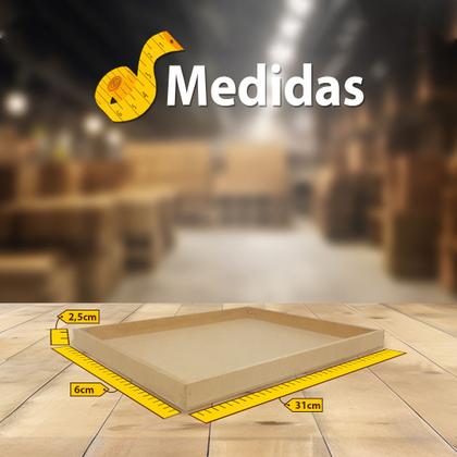 Imagem de Bandeja Retangular Lisa Simples 31x26x2,5 Mdf 6mm Madeira