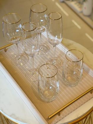 Imagem de Bandeja Retangular Mdf Pu Listra 3D Off White G - Entrecasa