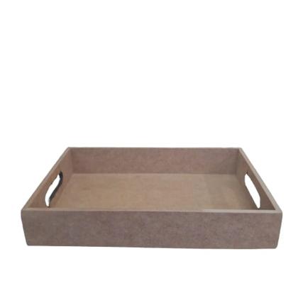Imagem de Bandeja retangular p em mdf 6mm com alça mdf*cantinho do café*cestas