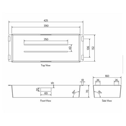 Imagem de Bandeja retangular profunda p/ cuba primaccore inox escovado 20.04.00200