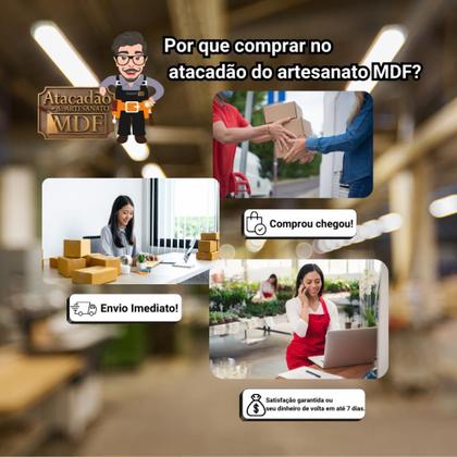 Imagem de Bandeja Retangular Rustica Decoração Kit de 10 Unidades 39x13x2,5 Mdf Madeira