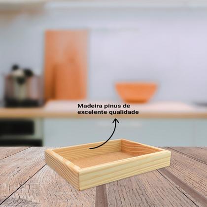 Imagem de Bandeja Retangular sem Alça 18,5x14,5x3 Madeira Pinus 10mm