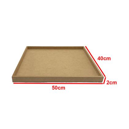 Imagem de Bandeja Retangular Simples Lisa 50x40x2 Mdf Madeira 