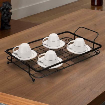 Imagem de Bandeja Suporte Para Xicara E Copo Em Inox Arthi 