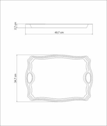 Imagem de Bandeja Tramontina Classic Retangular em Aço Inox com Alças 49 x 34 cm