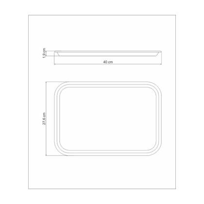 Imagem de Bandeja Tramontina Service Retangular em Aço Inox 40x27 cm