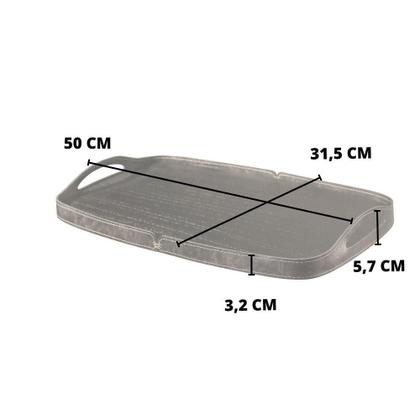 Imagem de Bandeja Vale Decorativa Castanho Couro Preto