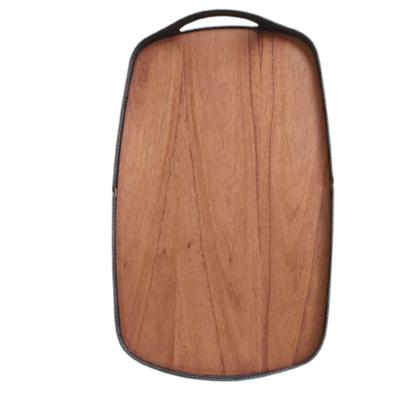 Imagem de Bandeja Vale Decorativa Castanho Couro Preto
