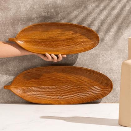 Imagem de Bandeja Wood Folha 50X18cm - Copa & Cia