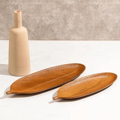 Imagem de Bandeja Wood Folha 50X18cm - Copa & Cia