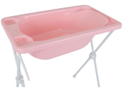 Imagem de Banheira Acqua Trio Galzerano Dobrável Plástico Rosa Perola