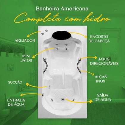 Imagem de Banheira Americana COMPLETA com hidro em acrílico