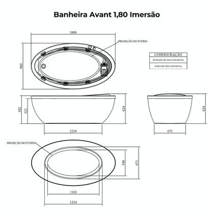 Imagem de Banheira Avant 180 Cm X 96 Cm - Imersao Branco