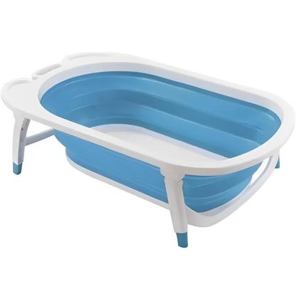 Imagem de Banheira Baby Infantil Portátil Dobrável Flexível Azul Buba