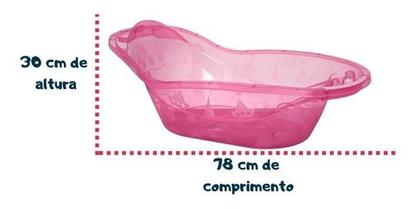 Imagem de Banheira Banho Infantil Estampa 23 L Rosa  Jaguar