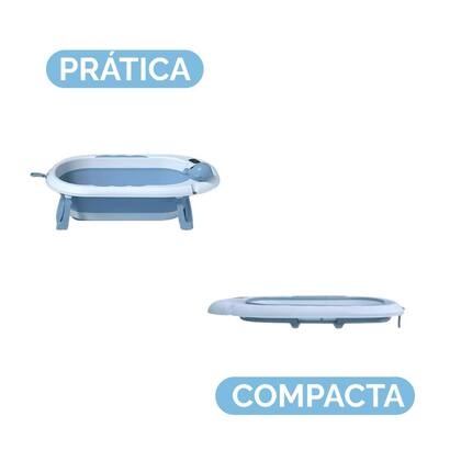 Imagem de Banheira Com Almofada De Banho Para Neném Branca Confortável