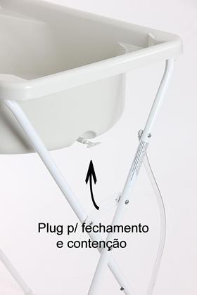 Imagem de Banheira Com Suporte Bebê Infantil Baby Criança Branca Resistente 34L Barato