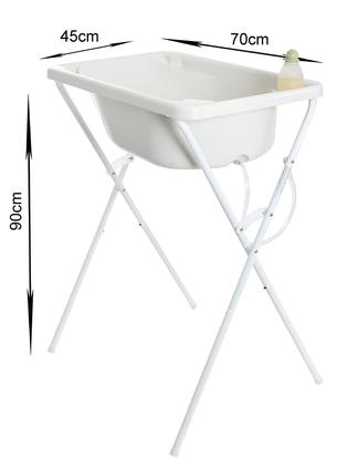 Imagem de Banheira Com Suporte Bebê Infantil Baby Criança Branca Resistente 34L Barato