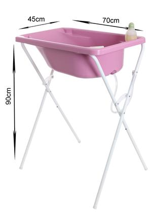 Banheira Com Suporte Bebê Infantil Baby Criança Rosa Resistente 34L Barato - ZukToys Imagem de Banheira Com Suporte Bebê Infantil Baby Criança Rosa Resistente 34L Barato