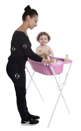 Banheira Com Suporte Bebê Infantil Baby Criança Rosa Resistente 34L Barato - ZukToys Imagem de Banheira Com Suporte Bebê Infantil Baby Criança Rosa Resistente 34L Barato