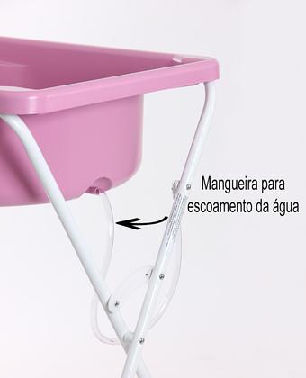 Banheira Com Suporte Bebê Infantil Baby Criança Rosa Resistente 34L Barato - ZukToys Imagem de Banheira Com Suporte Bebê Infantil Baby Criança Rosa Resistente 34L Barato