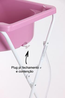 Banheira Com Suporte Bebê Infantil Baby Criança Rosa Resistente 34L Barato - ZukToys Imagem de Banheira Com Suporte Bebê Infantil Baby Criança Rosa Resistente 34L Barato