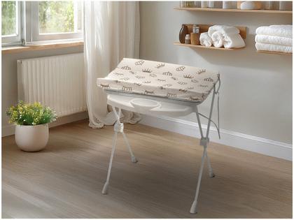 Imagem de Banheira de Bebê 2 em 1 com Trocador Plástica Classic Real 7045RL Branco Galzerano