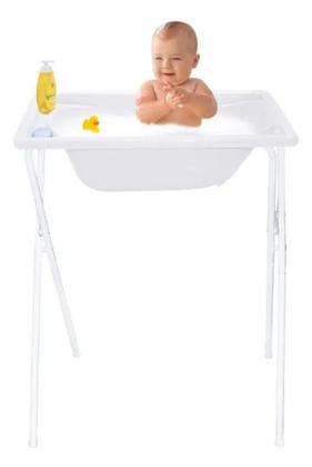 Imagem de Banheira De Bebê 34L Com Suporte Portátil Ergonômica Dobrável e Resistente