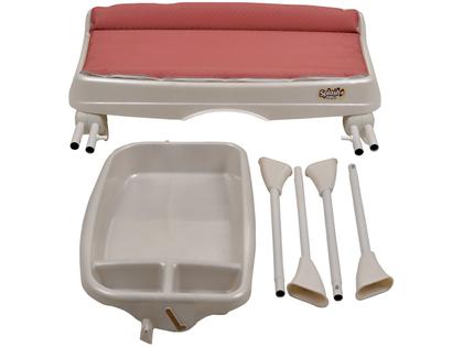 Banheira de Bebê Burigotto com Suporte e Trocador - Rosa Splash + IXBA3060PL96 10L Imagem de Banheira de Bebê Burigotto com Suporte e Trocador