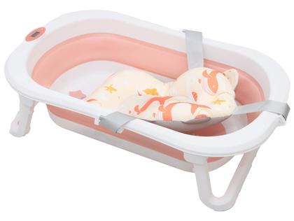Imagem de Banheira de Bebê com Suporte Dobrável Premium Baby Bubbly Rosa 35L