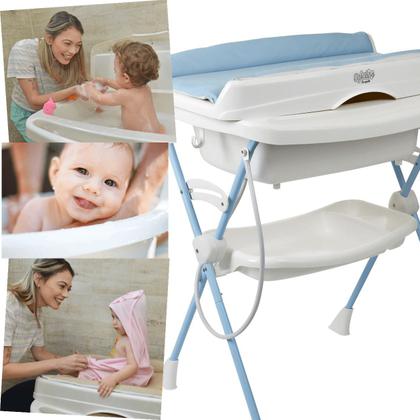 Imagem de Banheira de Bebe com Trocador Burigotto Splash+ Baby Blue