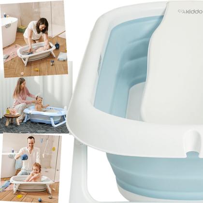 Imagem de Banheira de Bebe Compacta Dobravel com Suporte Kiddo Flex Azul