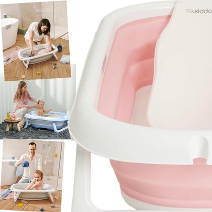 Imagem de Banheira de Bebe Compacta Dobravel Portatil Kiddo Flex Rosa