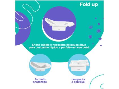 Imagem de Banheira de Bebê Cosco Kids Fold Up Branco e Cinza 3L