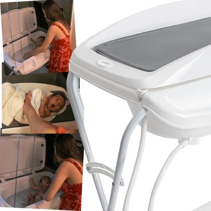 Imagem de Banheira de Bebe Desmontavel com Trocador Kiddo Shower II Cinza